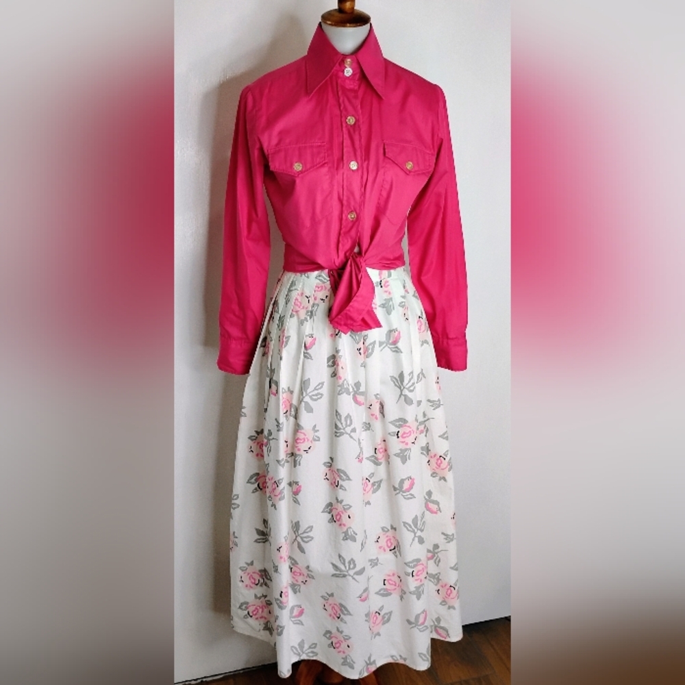 VINTAGE ABERCROMBIE & FITCH COTTON SKIRT - Picture 2 of 8